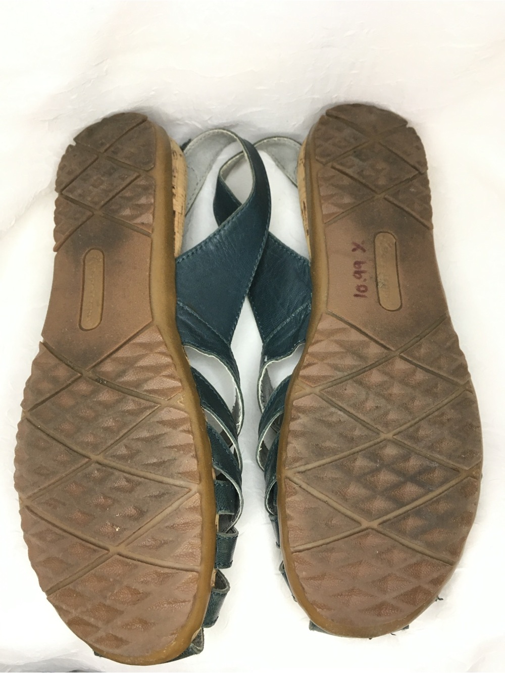 Blue Leather BareTraps Rumily Slingback Closed Toe Comfort Sandals -9M- - Picture 9 of 9